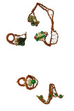 Malachite Jade & copper wrap bracelet  w/ring SECOND SET