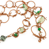 Green jade & malachite w/ Swarovski copper belt