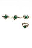 Stirling silver with malachite & Swarovski set
