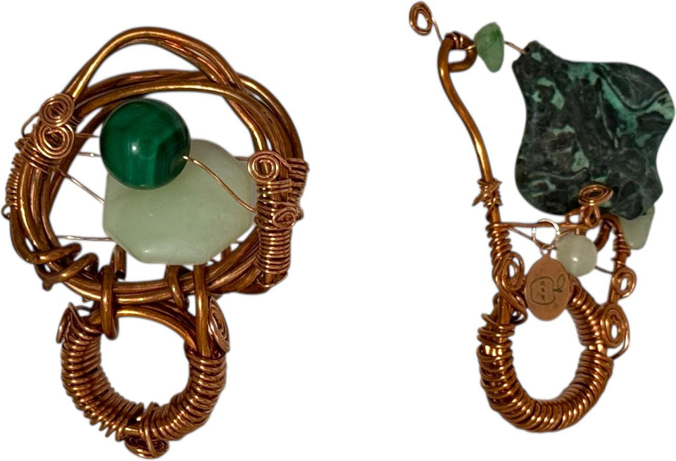 Turquoise W/swarovski crystals copper