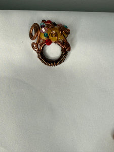 Copper w/ green & pink dyed jade Swarovski choker - Copper w/ Yellow dyed jade  Swarovski