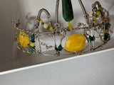 yellows Malachite w/sterling silver & Swarovski