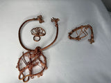 Copper choker with ring and bracelet SET