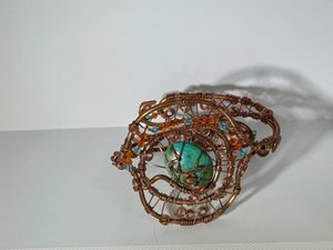 Turquoise W/swarovski crystals copper
