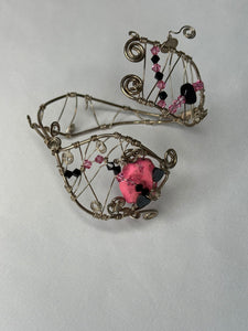 Pink dyed How Olite w/ Swarovski-sterling silver