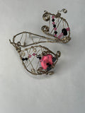 Pink dyed How Olite w/ Swarovski-sterling silver