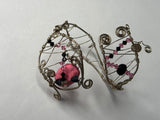 Pink dyed How Olite w/ Swarovski-sterling silver