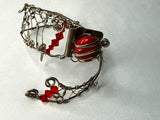 Red coral swarovski sterling silver