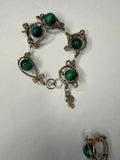 Stirling silver with malachite & Swarovski set