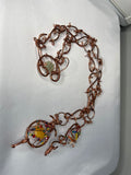 Yellow dyed jade copper belt w/ Swarovski