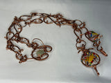 Yellow dyed jade copper belt w/ Swarovski