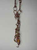 Yellow dyed jade copper belt w/ Swarovski